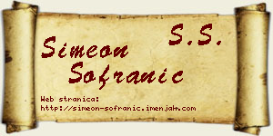 Simeon Sofranić vizit kartica